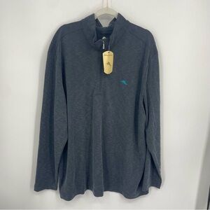 Tommy Bahama Via Del Mar Half-Zip Sweatshirt Size XXXL in Coal $115